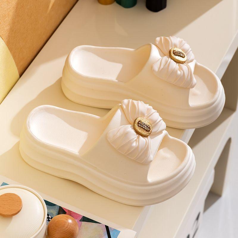 Neue Sommer-Damen-EVA-Plateau-Sandalen mit dicker Sohle und Schleife, rutschfeste Fashion Slide-Hausschuhe, Strandsandalen