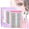 140 Cluster Korean False Lash Extension Kit Comfortable All Day Wear Lashes for Cosplay Daily Long Time Makeup