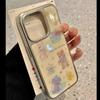Korean Cute Bow Bear Applies To Apple iPhone 17/16 Mobile Phone Case 15 Electroplating 13 Water Condensation 14 Sets
