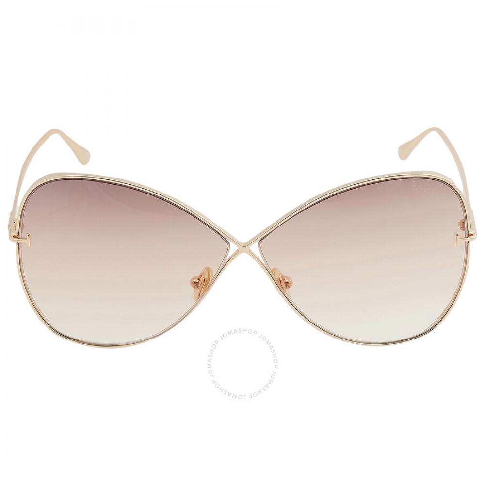

Tom Ford Nickie Light Brown Gradient Butterfly Ladies Sunglasses FT0842 28F 66
