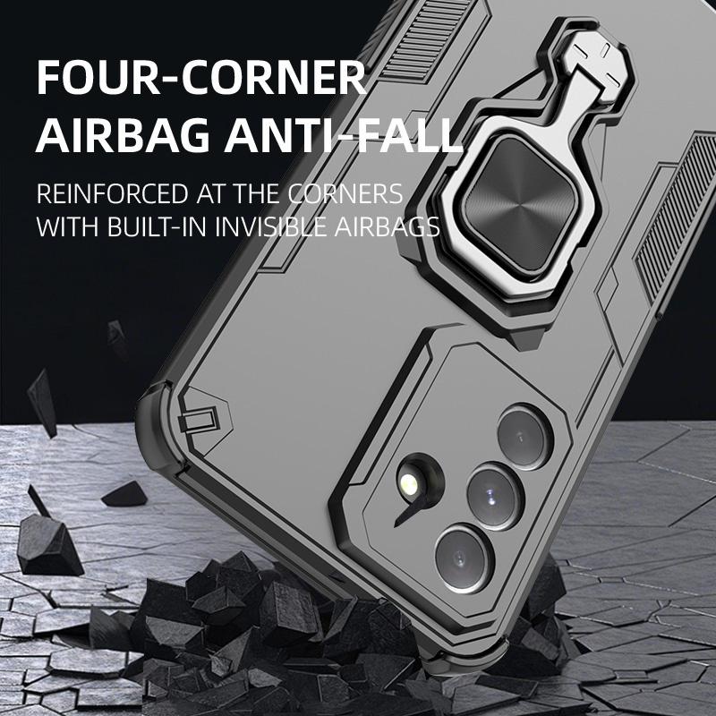 Armor Phone Case For Samsung Galaxy A26 A36 A56 A16 A25 A35 A55 5G A17 A06 4G A 17 16 26 36 56 Car Magnetic Ring Back Cover