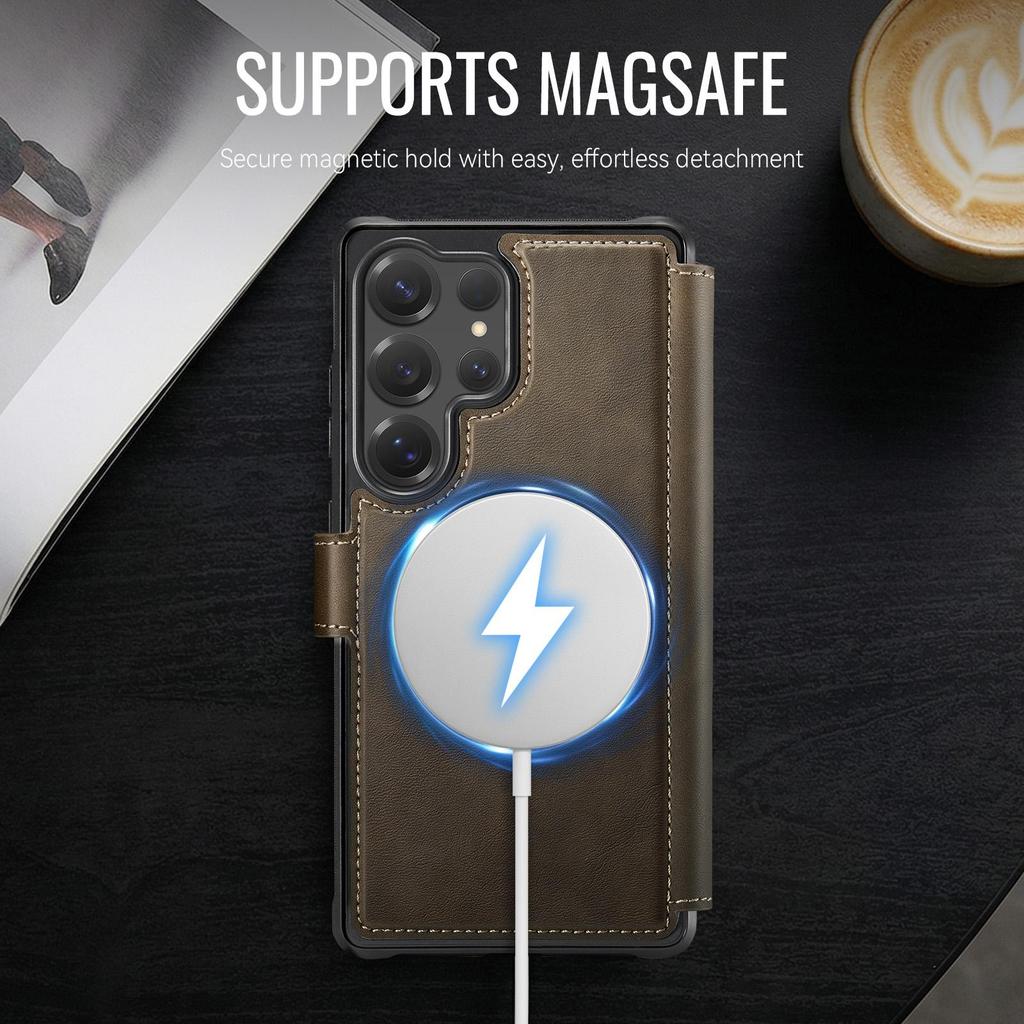 AutSpace-A15 Wallet Case For Samsung Galaxy S26 Ultra , Fashion Premium PU Leather Card Holder Phone Back Cover Protector Skins Shell