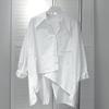 Weiße Blusen für Damen Oversized Tops Streetwear Koreanische Mode Freizeithemden Geschlitzt Unregelmäßig Vintage Bluse
