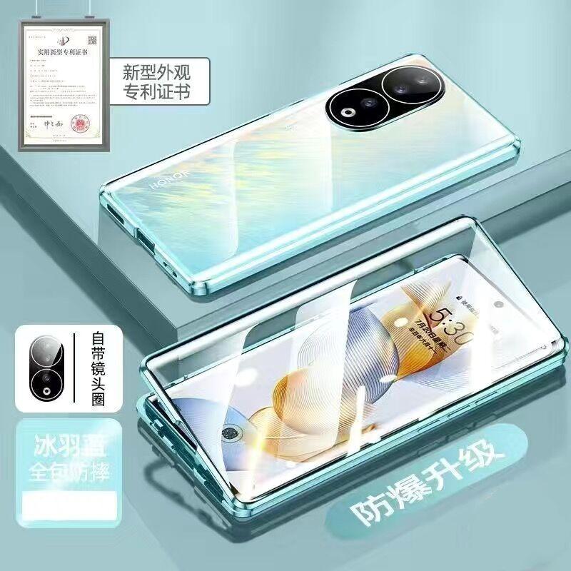 360 Full Case For Honor 90 Case Double Sided Magnetic Adsorption Tempering Glass Protection Clear Phone Cover For Honor 90 5G