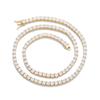 Geometric Zirconia Tennis Chain Necklace Men Women Retro Style 2026 Copper Plated Gold