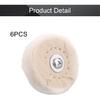 Utoolmart 2-Inch Buffing Polishing Pad Wheel Cotton with 1/4-inch Handle for Manifold Aluminum Stainless Steel Chrome 6 Pcs