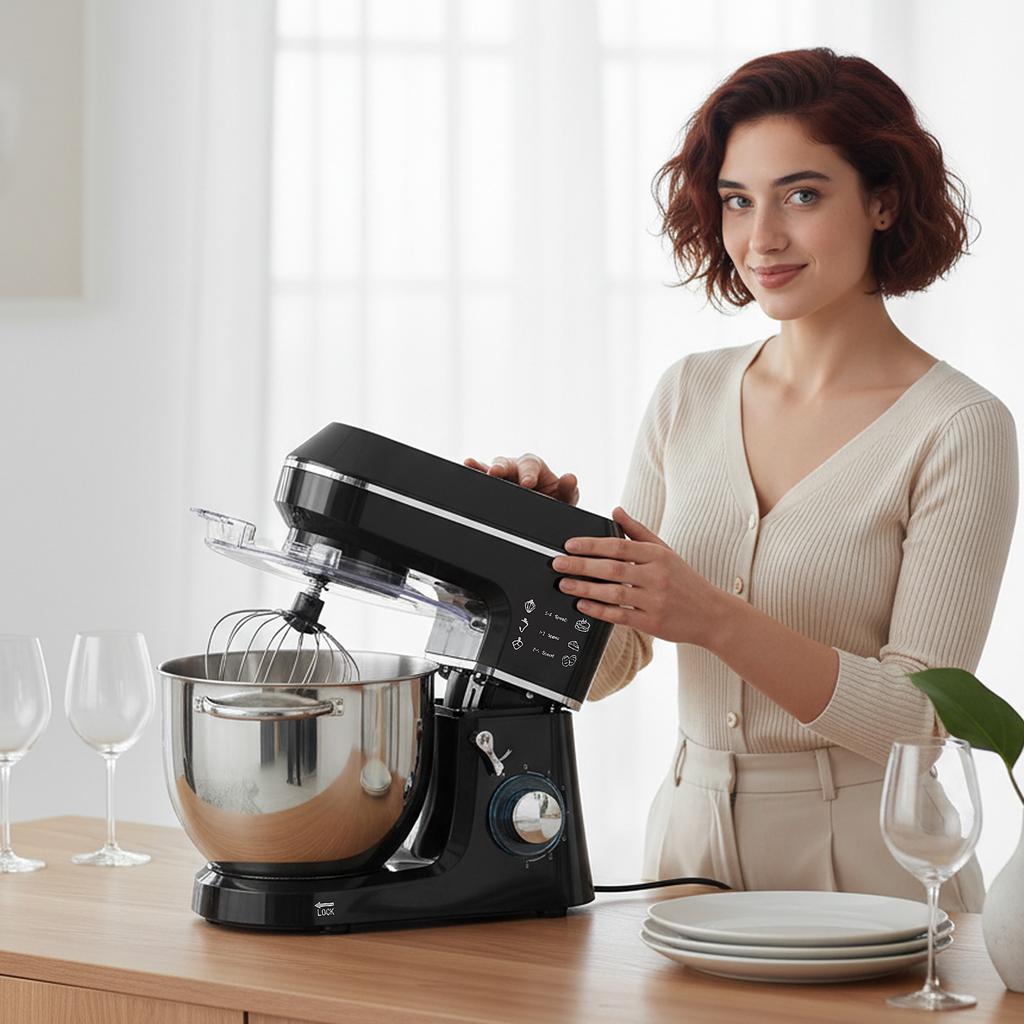 Stand Mixer Kneading Machine with 7L Stainless Steel Bowl 1400W with Tilt Head, Dough Hook, Whisk, Beater