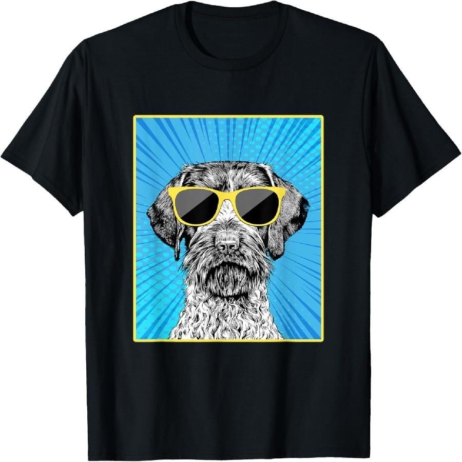 Unisex T-shirt GWP Portrait Pop Art German Wirehaired Pointer Dog Lovers T-Shirt