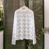 2024 Slim Korean Lace Mesh Pullover - Half-High Collar, Skin Color