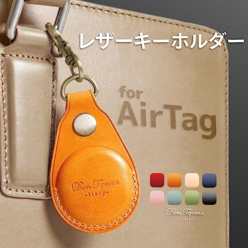 Dom Teporna AirTag Compatible Case, Genuine Italian Leather, Full Protection, Scratch and Abrasion Resistant, Loss Prevention, AirTag Compatible Cover