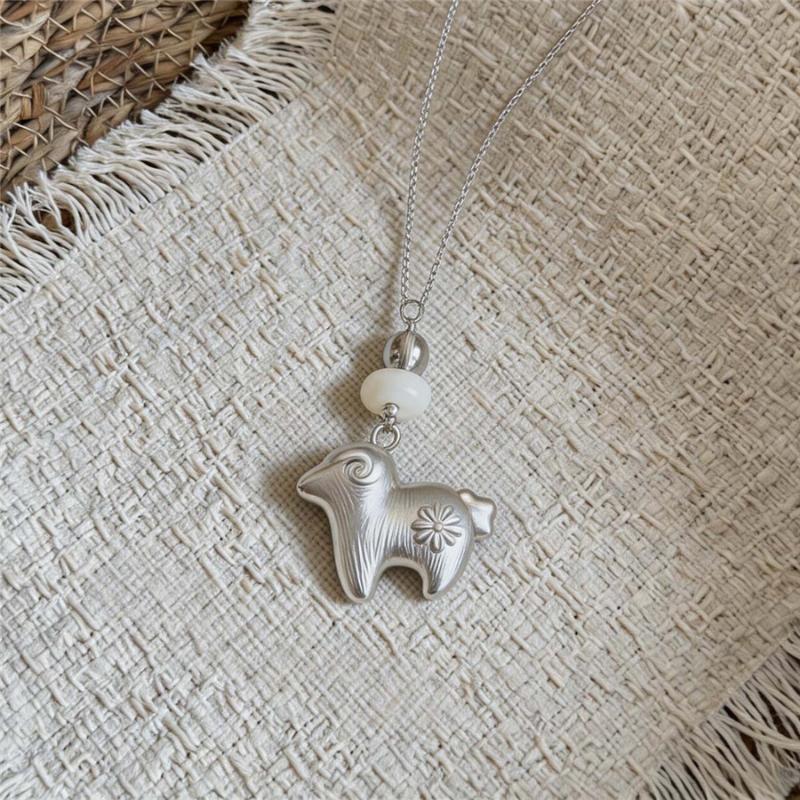 New Irregular Y-Shaped Lamb Sheep Long Necklace For Women Charm Party Accessories Fashion Pendant Necklace Jewelry Gifts