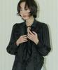 SALON DE SEOUL Ruffle Feminine Tie Blouse - Black