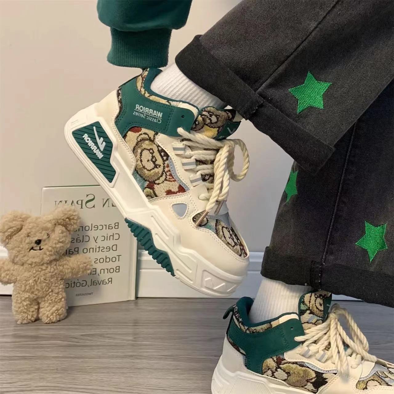 Warrior Удобная женская обувь с рисунком медведя из мультфильма. Высокие туфли — фото 7