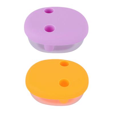 Contenedor de Snacks 2 en 1 Sin Desorden con Cubiertas para la Punta de los Dedos a Prueba de Fugas Portátil Reutilizable Caja de Snacks para Viajes
