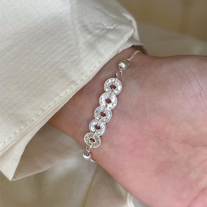 Изысканный женский браслет-монета «Дробленый лед» 2025 – Высококачественный, Модный, Универсальный модный аксессуар