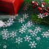 300pcs/bag 2cm Christmas Snowflakes Confetti Artificial Fake Snowflake Patch Xmas Tree Ornaments for Home Party Decor Supplies