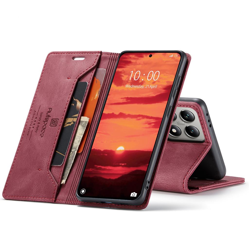 Premium Vintage Leather Wallet Case for Xiaomi 10T/11/12/13/14 Series - Flip Cover with Card Slots, Shockproof Retro Style (4 Colors)