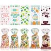 50PCS Happy Easter Biscuit Bags Egg Bunny Chick Gifts Box Easter Candy Bags  Party Decoration