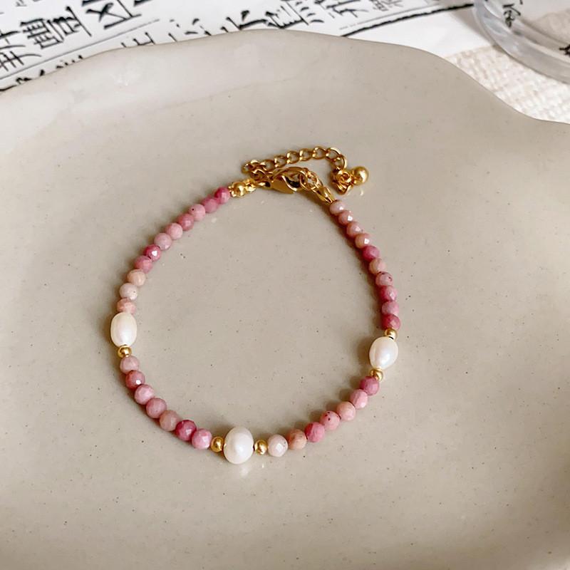 

Freshwater Pearl And Titanium Steel Hand Chain With Vintage Style For Gift And Special Occasion Style 1