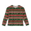 Christmas Day Girls' Long Sleeve Blouse - Round Neck Soft Waist Tunic