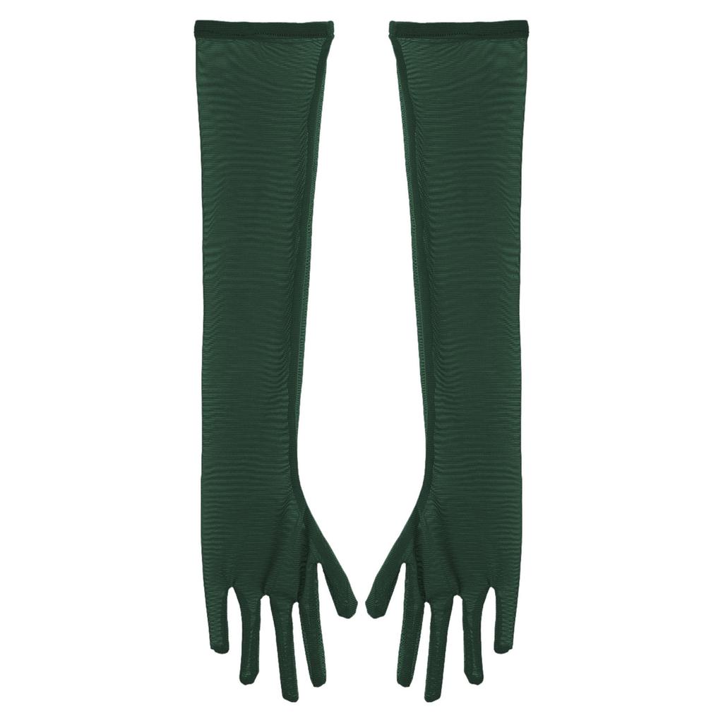 Guantes de Malla Unisex por Encima del Codo Antideslizantes de Dedo Completo para Ópera Cosplay