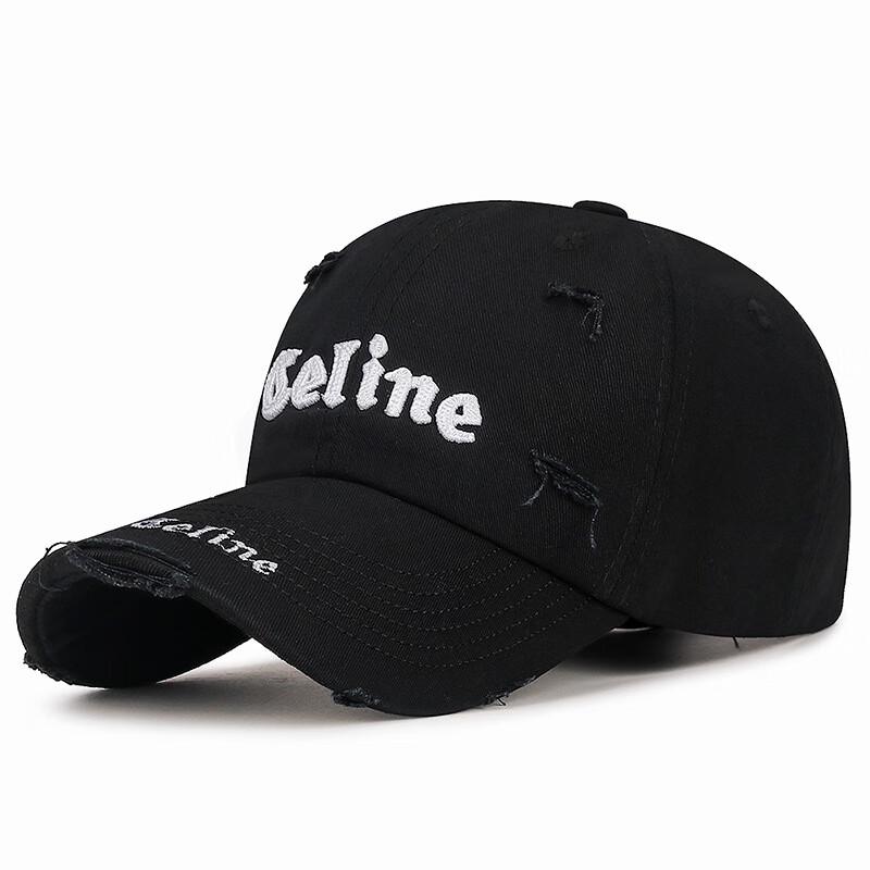 Кепка бейсболка ZHENYUEQI с вышивкой букв в стиле distressed Adjustable чёрный