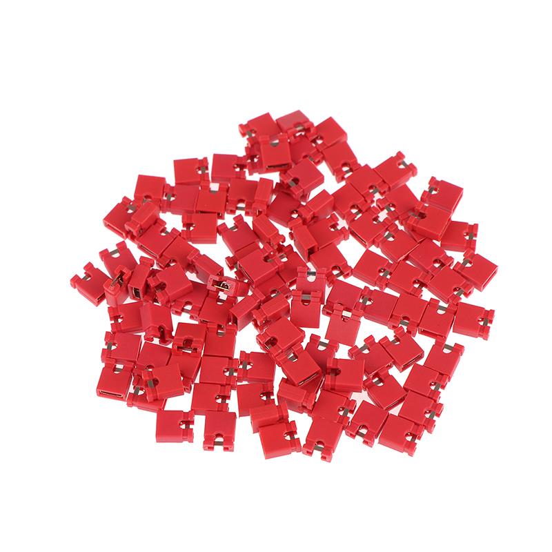 

100Pcs Pitch Jumper Shorted Cap & Headers & Wire Housings 2.54Mm Shunt Shorting Block Pin Connector Cap червоний