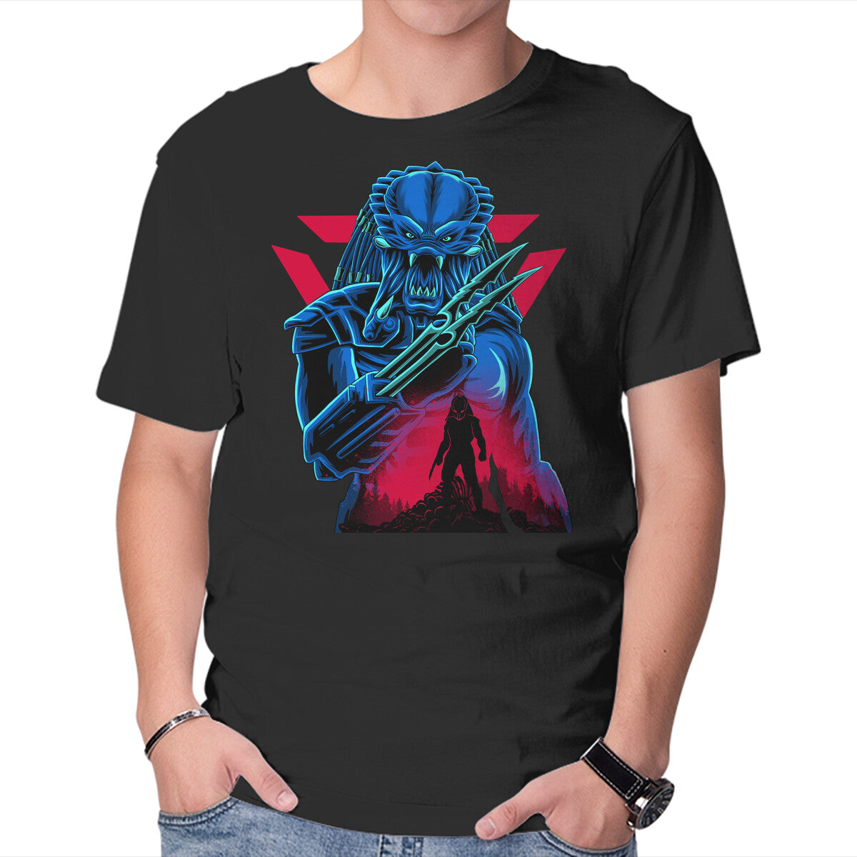 Unisex Crew Neck T-Shirt Jungle Hunter Graphic Short Sleeve Casual Tee XS