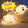 Cute Rabbit Silicone Pat Lamp Rechargeable Novelty Animal Rabbit Nursery Nightlight Timing Touch Sensor Table Lamp For Room