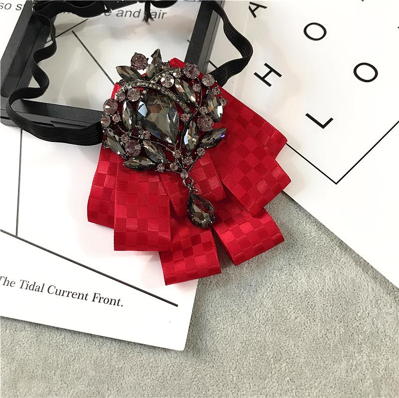 Korean Version of Bow Tie Female College Style Japanese Free-play Female Collar Flower Diamond Jewelry Shirt Accessories Male Bo