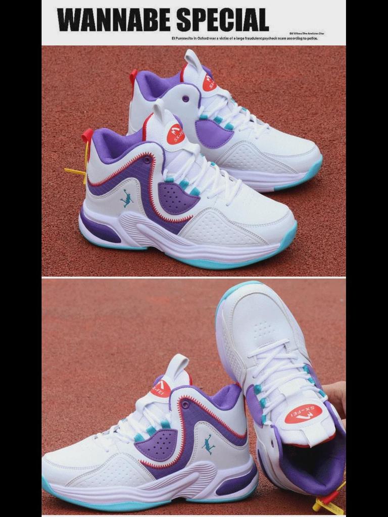 Men's Trendy White High-Top Casual Sports Shoes for Spring & Autumn