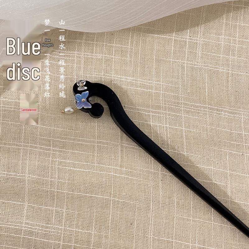 Elegancka spinka do włosów Hanfu z kwiatem: Wysokiej klasy potrząsanie krokami z frędzlami do upięcia