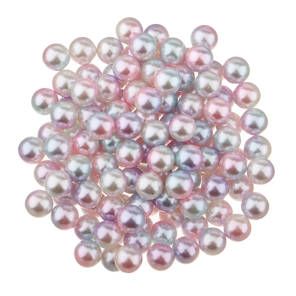 80Pcs Mixed Acrylic Plastic Round Ball Rose Flower Spacer Beads Charms DIY 8mm