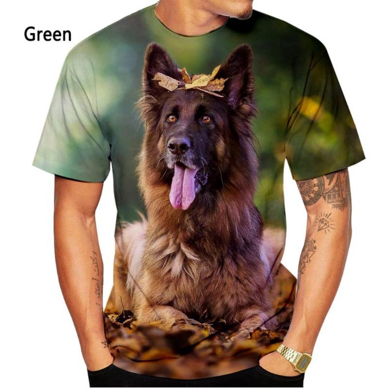 2022 Men's and Women's Summer Casual Short-sleeved Dog Shirt Tops New Fashion German Shepherd 3D Printing T-shirt