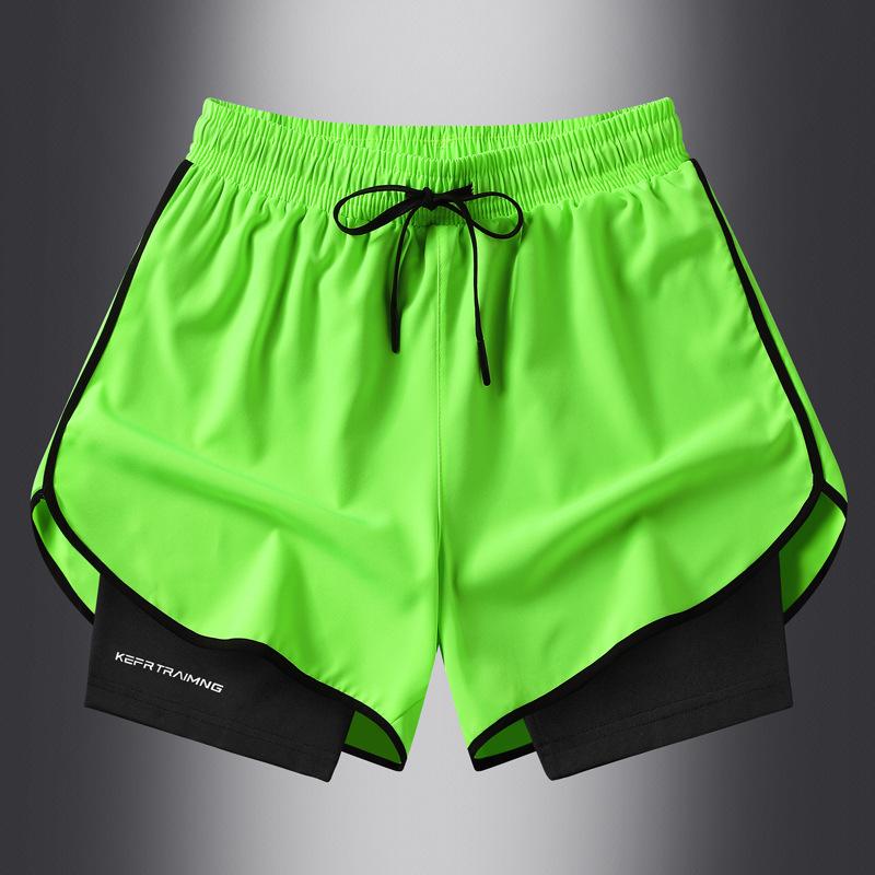 Sports Shorts Men's Summer Marathon Track and Field Fitness Running Lined Quick-drying Ice Silk Training Pants Three-point Pants Women