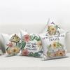 Customizable Throw Pillow Cover Home Decor Sofa Decorative Pillow Cover Spring Daisy Flower Letter Cushion Cover