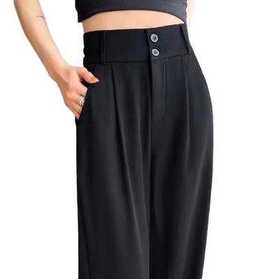 Wide-leg Casual Suit Pants for Summer New High-waisted Drape Straight Pear-shaped Body Pants Slimming Suit Pants