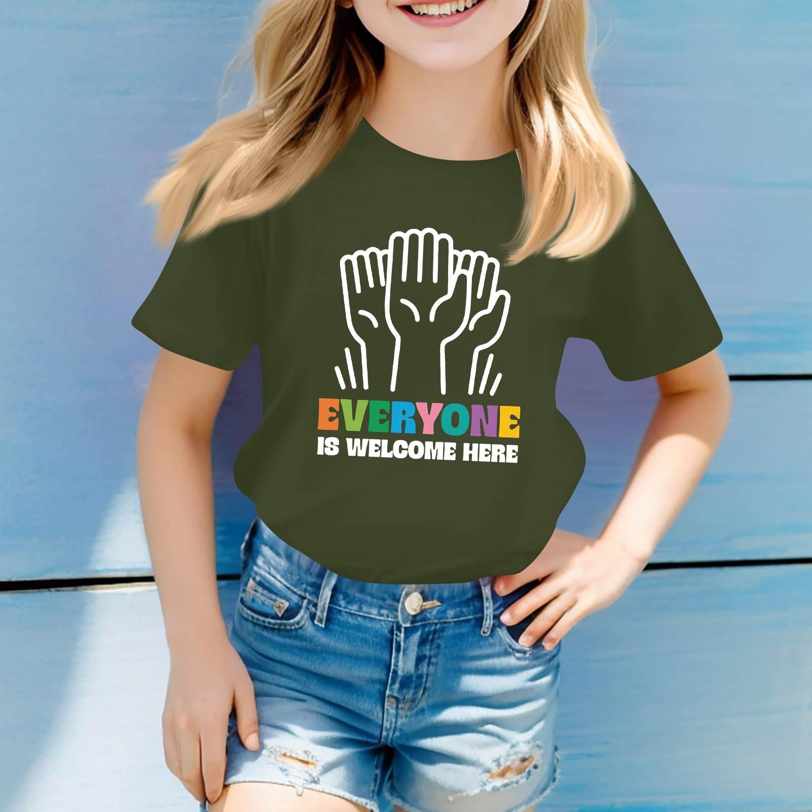 

Детский набивной короткий рукав круглый вырез повседневный удобный свободный легкий топ 100 армия зеленый