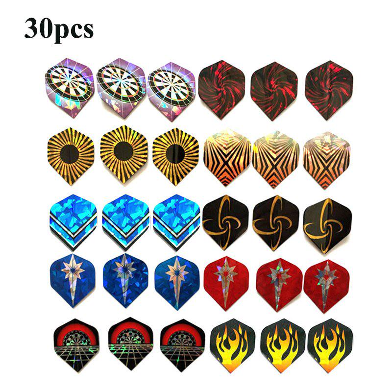 

15-30 PCS Beautiful Reflective Laser Dart Wing Set A B C Darts Flights High Quality Durable PVC Nice Dart Flights Set