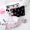 Fashion Bowknot Print Bow Makeup Bag Large Capacity Storage Pouch Coin Purse Skincare Bag Toiletry Storage