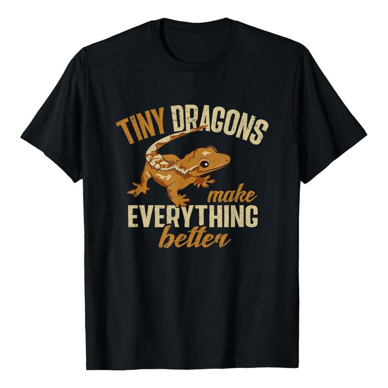 Camiseta Crested Gecko E Tiny Dragons Make Everything Better S разноцветный