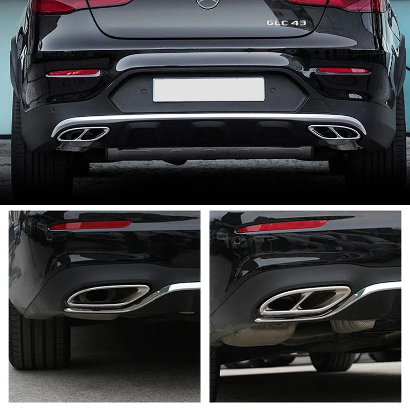 2 Pieces Car Exhaust Pipe Muffler Cover Rear Cylinder Exhaust Pipe Cover for 19-25A Class Mercedes Benz Tailpipe