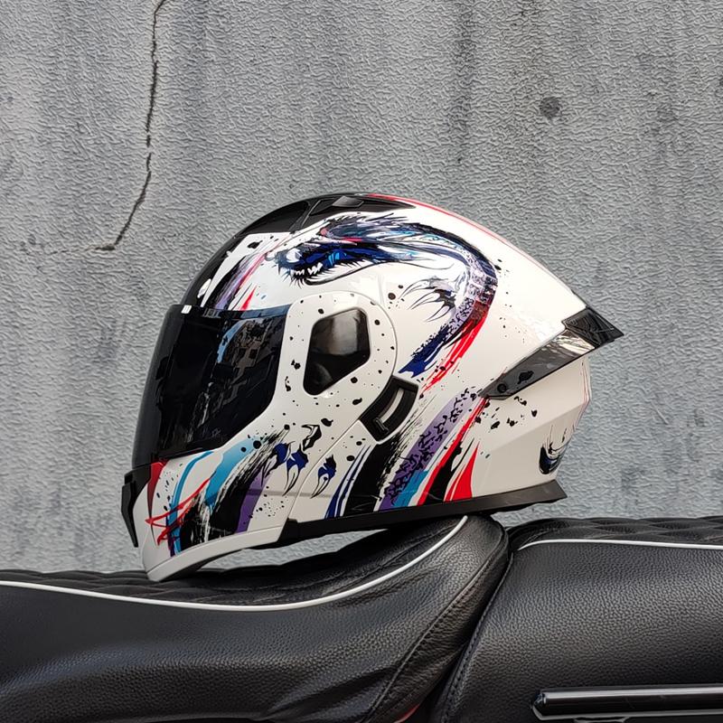 

2023 Новое поступление мужской мотоциклетный профессиональный гоночный шлем с откидным верхом из материала ABS, модульные шлемы с двумя линзами, сертификация DOT XXL