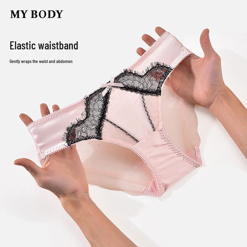 mybody Sexy Eyelash Lace Mid-Waist Panties