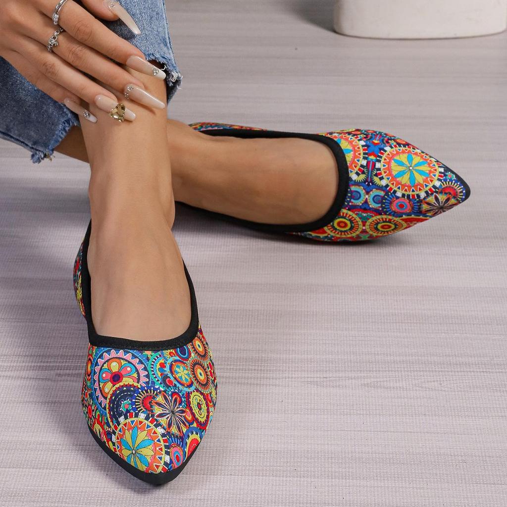 Women's Pointed Toe Slip-on Loafers - Spring & Autumn Collection, Low Heel, Casual, Shallow Mouth, Plus Size Available