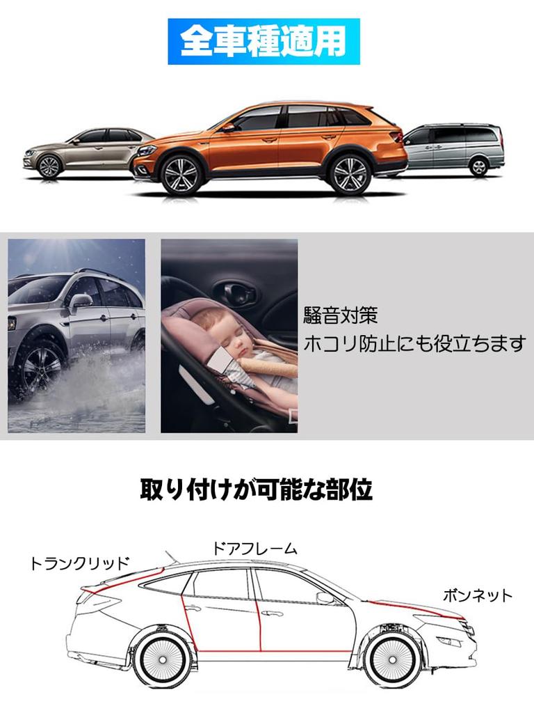 Car Door Mall Anti-Collision Anti-Scratch U-Shaped Door Edge Protector with Built-in Billet, Polymer Rubber