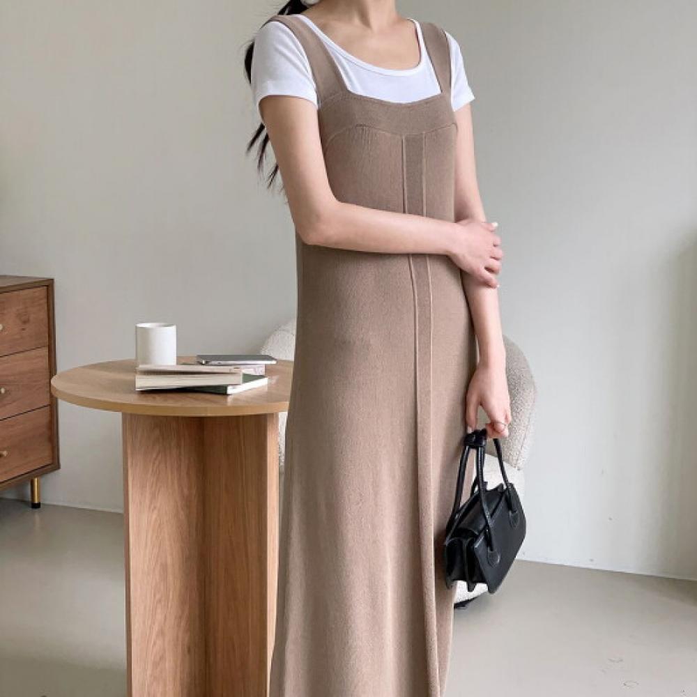 New Arrivals Open Run Slender Knit Bustier Slim Fit Viscose Sleeveless Dress