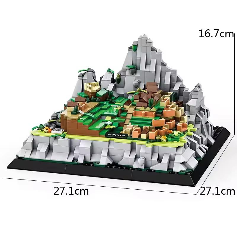 Non-Toxic 1039Pcs Machu Picchu-Cusco Peru Architecture Building Blocks Small Particle Model Kits Construction Bricks Toys Toys