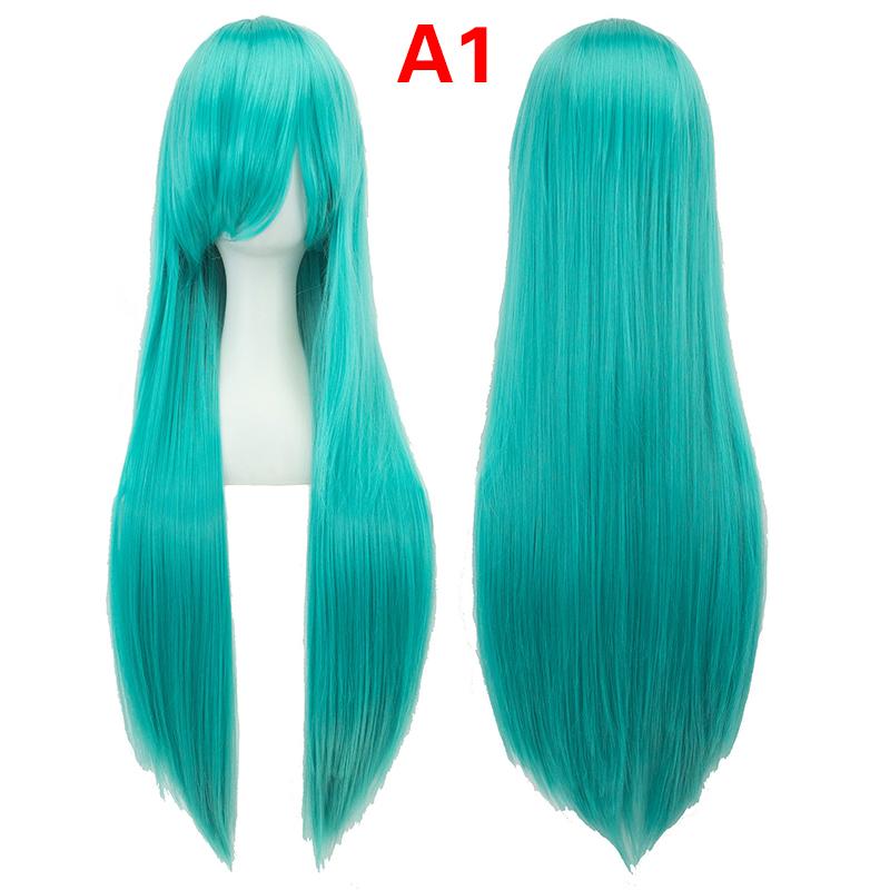 Universal Synthetic Colorful Long Straight Cosplay Wigs Natural 80Cm Hair Extensions Lolita Masquerade Party Hairstyle