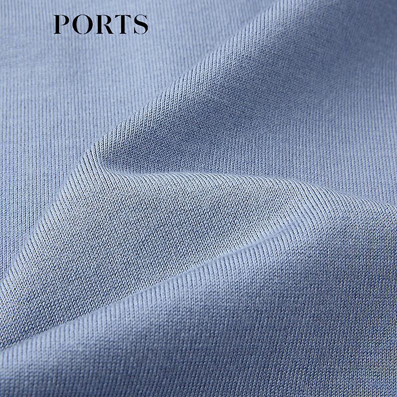 PORTS Women's Polo Neck Pure Color Silk Blend Shirt